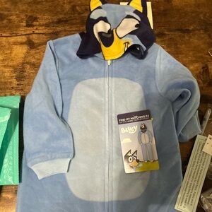 Bluey Kids' Light Blue Hooded Pajama Onesie - Blue